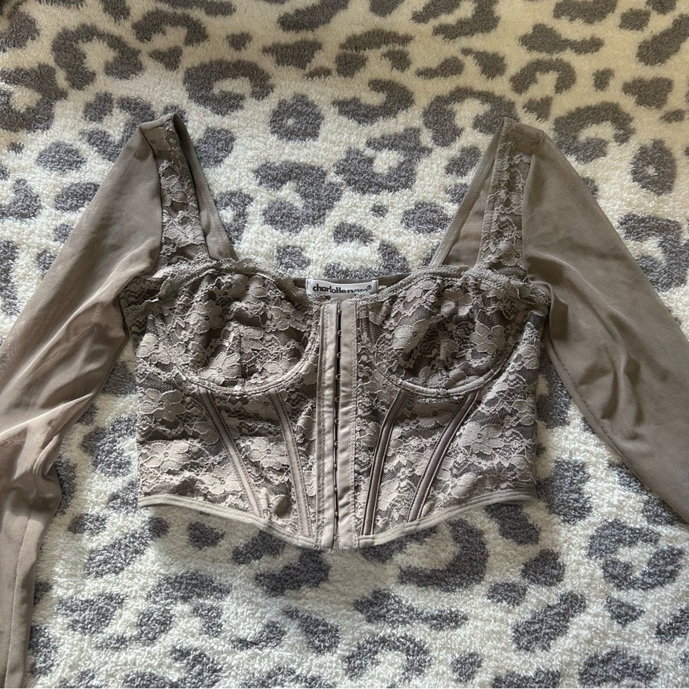 Charlotte Russe long sleeve corset top